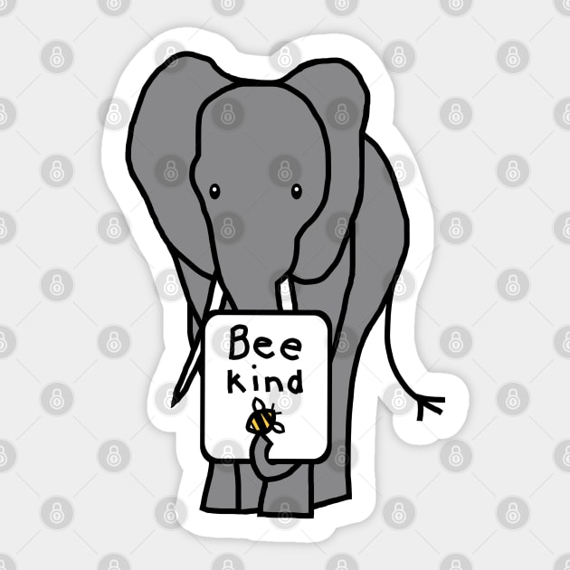 Gray Elephant says Bee Kind Sticker by ellenhenryart